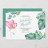 Carte Aquarelle tropicale Verdure Couples Douche (Devant / Derrière)