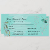 Carte Aquarelle Turquoise Blue Eucalyptus Salon (Devant / Derrière)