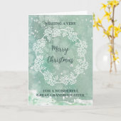 Carte Aquarelle turquoise Grand-fille Noël (Fleur jaune)