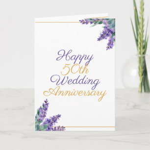Carte Aquarelle Verdure 50e anniversaire de Mariage
