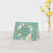 Carte Aquarelle Verdure Mariage Floral Merci (Fleur jaune)