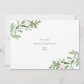 Carte Aquarelle Verdure Serez-Vous Ma Femme D'Accueil (Dos)