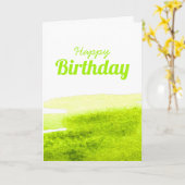 Carte Aquarelle vert citron vert (Fleur jaune)