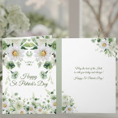 Carte Aquarelle Vert Floral Joyeuse Saint-Patrick