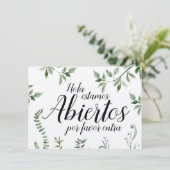 Carte Aquarelle verte Espagnol Open Signal fermé (Debout devant)