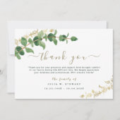 Carte Aquarelle verte Eucalyptus Funérailles Merci Note (Devant)