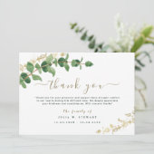 Carte Aquarelle verte Eucalyptus Funérailles Merci Note (Debout devant)