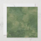 Carte Aquarelle verte | Mariage Carré rose (Dos)