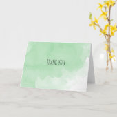 Carte Aquarelle verte Merci dégradée (Fleur jaune)