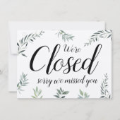 Carte Aquarelle verte Nous sommes géniaux Open Closed Si (Dos)