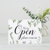 Carte Aquarelle verte Open Panneau fermé (Debout devant)