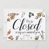 Carte Aquarelle verte Ouvert Automne Fermé Automne Signe (Dos)