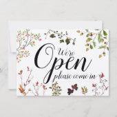 Carte Aquarelle verte Ouvert Automne Fermé Automne Signe (Devant)