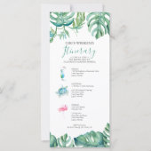 Carte Aquarelle verte tropicale Feuille Heekend Itinérai (Devant)