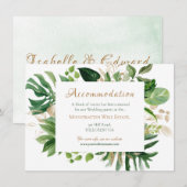 Carte Aquarelle verte tropicale Monstera Feuilles Cadre (Devant / Derrière)