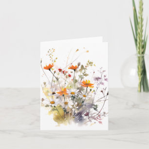 Carte Aquarelle vibrante Mélange de printemps floral Fêt