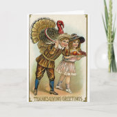 Carte aquarelle vintage joyeux thanksgiving (Devant)