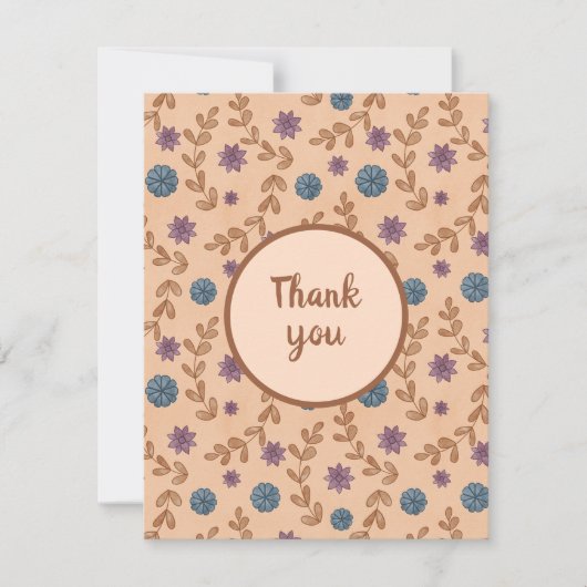 Carte Aquarelle vintage motif floral (Devant)