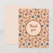 Carte Aquarelle vintage motif floral (Devant / Derrière)