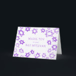 Carte Aquarelle violet étoiles MAZEL TOV Bar Bat mitzvah<br><div class="desc">Une carte TOV MAZEL pour un bat mitzvah, un bar mitzvah ou toute autre célébration juive ! L'aquarelle faite main pour vous sur l'avant et vierge à l'intérieur! ENTIÈREMENT PERSONNALISABLE ! Cliquez sur "Personnaliser" ci-dessus pour modifier le texte. Cliquez sur "modifier à l'aide de l'outil de conception" pour ajuster les...</div>