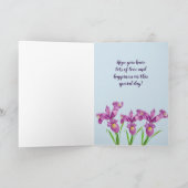 Carte Aquarelle violet Iris Botanique Floral Art (Intérieur)