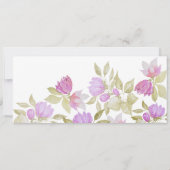 Carte Aquarelle violet rose Fleurs peintes à la main (Dos)