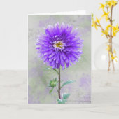 Carte Aquarelle violette Dahlia Sympathie (Fleur jaune)