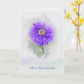 Carte aquarelle violette dahlia sympathie (Fleur jaune)