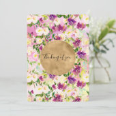 Carte Aquarelle violette rose Fille (Debout devant)