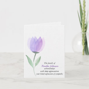Carte Aquarelle violette Tulip Sympathy Merci