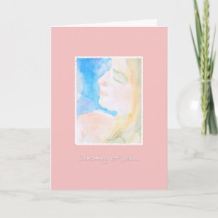 Carte Aquarelle Watery Femme Mère à être à la fille