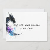 Carte Aquarelle Whimsical Dragon Anniversaire (Dos)