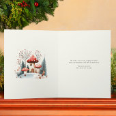 Carte Aquarelle Woodland Joyeux vacances Salutation