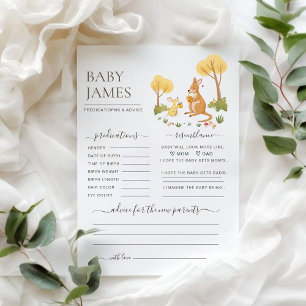 Carte Aquarelle Woodland Kangaroo Baby Predictions Jeu
