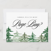 Carte Aquarelle Woodland Serez-Vous Mon Garçon De Page (Devant)