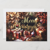 Carte Aquarelle Wreath Cadeaux Noël (Devant)