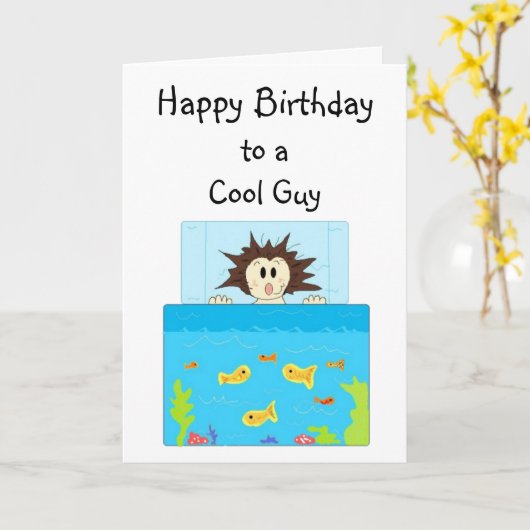 Carte Aquarium cool Guy Fish (Fleur jaune)