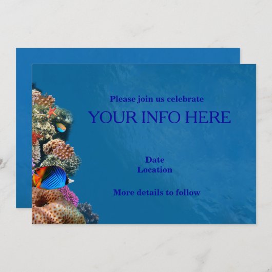 Carte aquarium de poisson (Devant / Derrière)