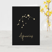 Carte Aquarius Constellation Zodiac (Fleur jaune)