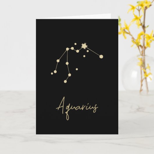Carte Aquarius Constellation Zodiac (Fleur jaune)