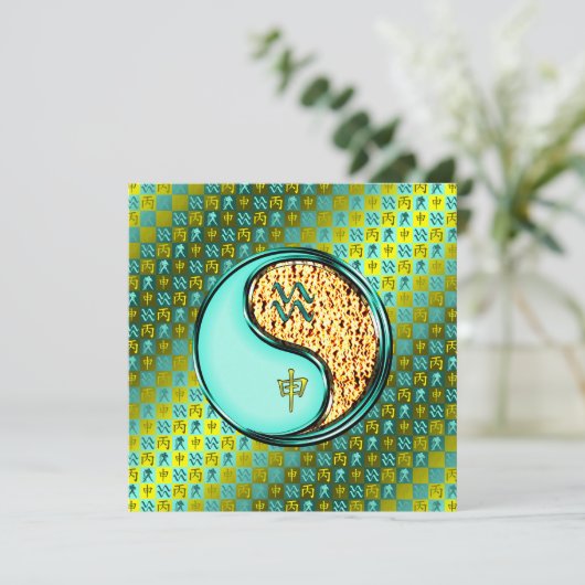 Carte Aquarius et singe du feu (Debout devant)