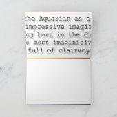 Carte Aquarius Horse Chinois Astrologie Occidentale Anni (Intérieur)