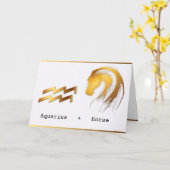 Carte Aquarius Horse Chinois Astrologie Occidentale Anni (Fleur jaune)