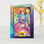 CARTE AQUARIUS, STAR TAROT ASTROLOGIE ZODIAC ANNIVERSAIR (Fleur jaune)