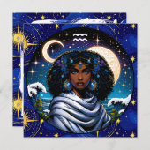 Carte Aquarius Traits and Dates  | Water Bearer (Devant / Derrière)