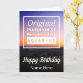 Carte Aquarius Zodiac Caractéristiques amusantes Anniver (Fleur jaune)