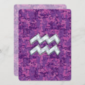 Carte Aquarius Zodiac Connexion fuchsia camo numérique (Devant / Derrière)