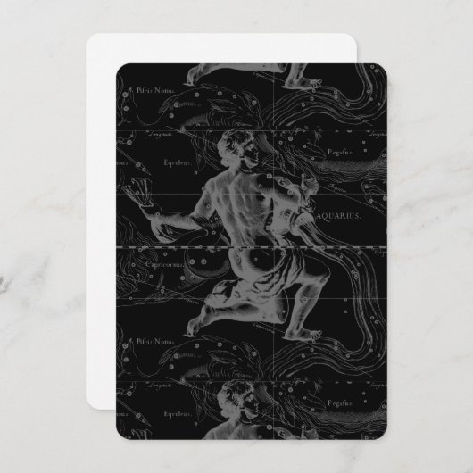 Carte Aquarius Zodiac Constellation Hevelius 1690 (Devant / Derrière)
