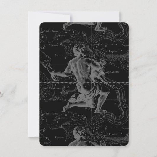 Carte Aquarius Zodiac Constellation Hevelius 1690 (Devant)