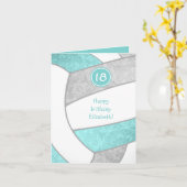 Carte aquatique girly gris volley-ball anniversaire tout (Fleur jaune)